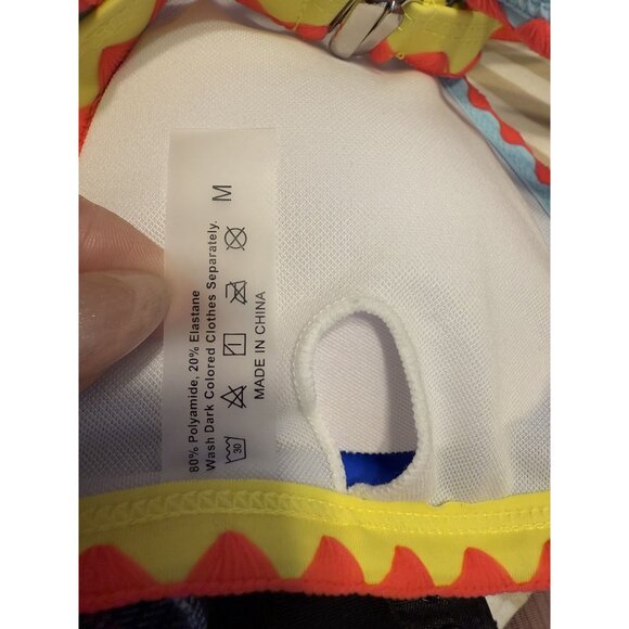 SHEIN‎ Swim Colorblock Triangle Bikini Top - Picture 3 of 3